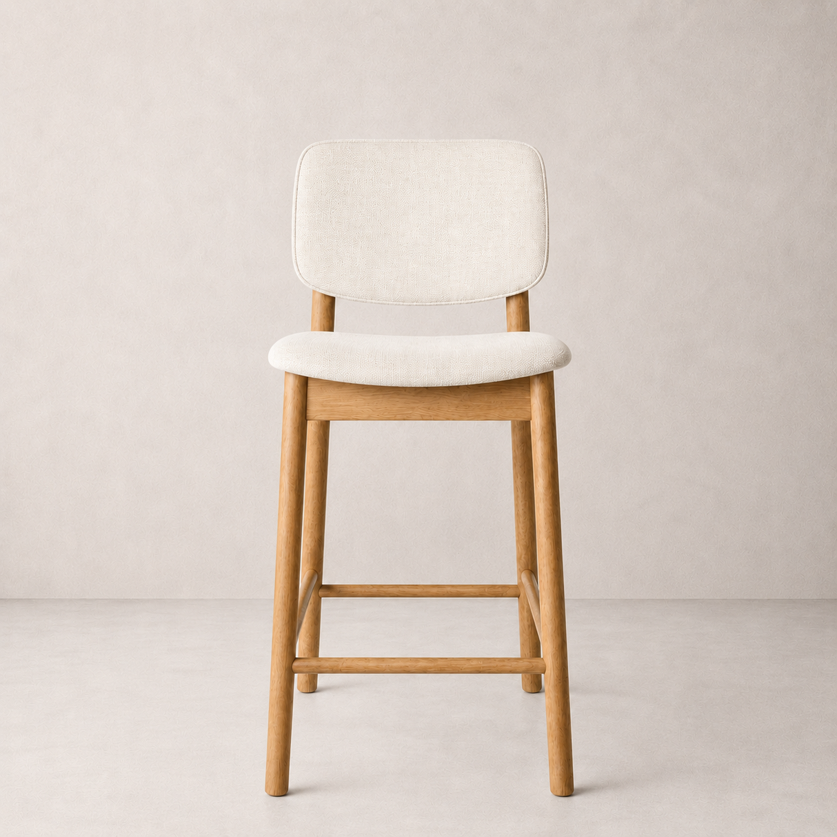 Ivy Solid Wood Counter Stool - Natural Oak and Heathered Ivory