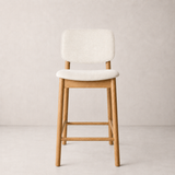 Ivy Solid Wood Counter Stool - Natural Oak and Heathered Ivory