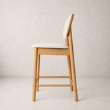 Ivy Solid Wood Counter Stool - Natural Oak and Heathered Ivory