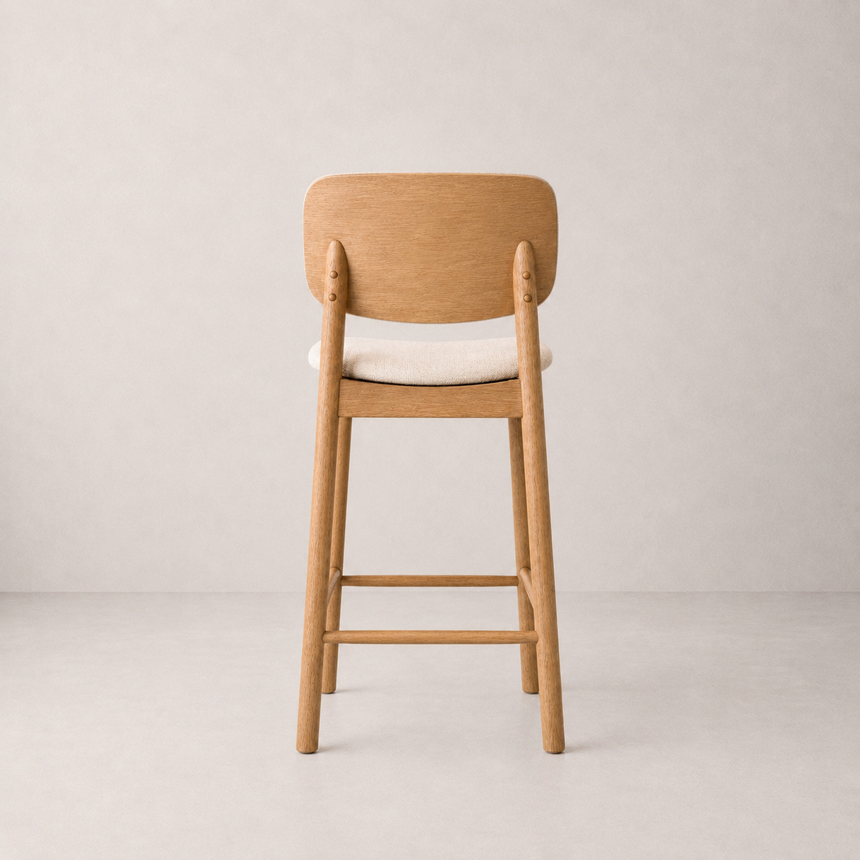 Ivy Solid Wood Counter Stool - Natural Oak and Heathered Ivory
