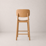 Ivy Solid Wood Counter Stool - Natural Oak and Heathered Ivory