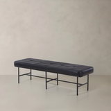 ROMA Leather Bench, Black