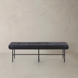 ROMA Leather Bench, Black