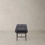 ROMA Leather Bench, Black