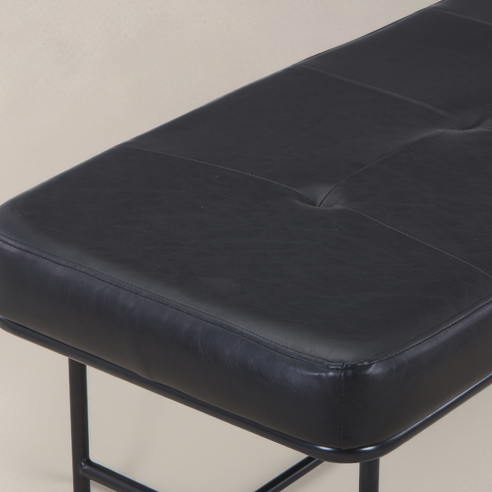 ROMA Leather Bench, Black
