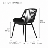 Chaise de salle à manger Pearl, noire