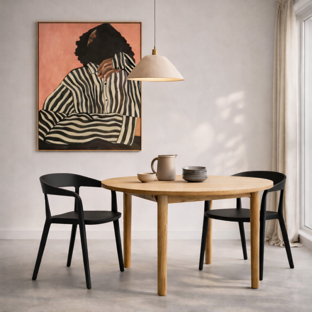 Ridge Stackable Dining Armchair, Black