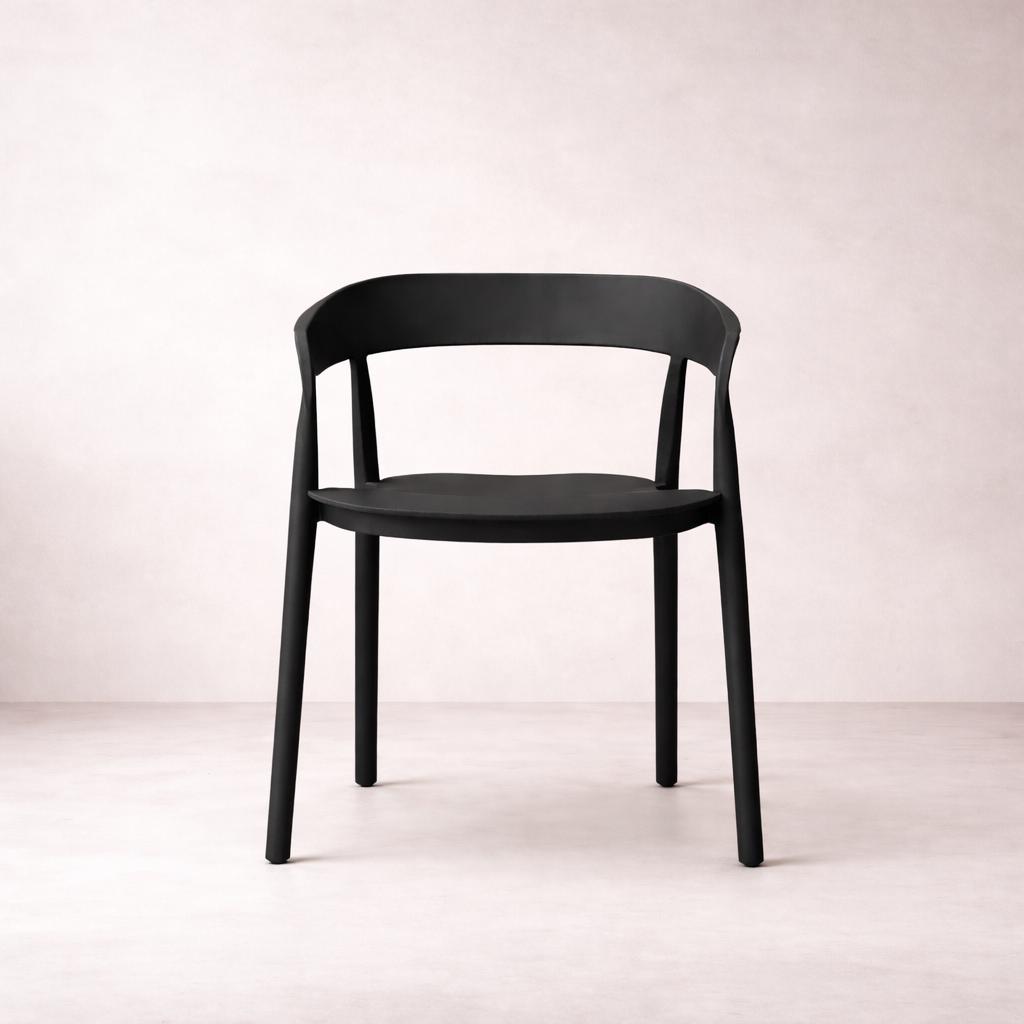 Ridge Stackable Dining Armchair, Black