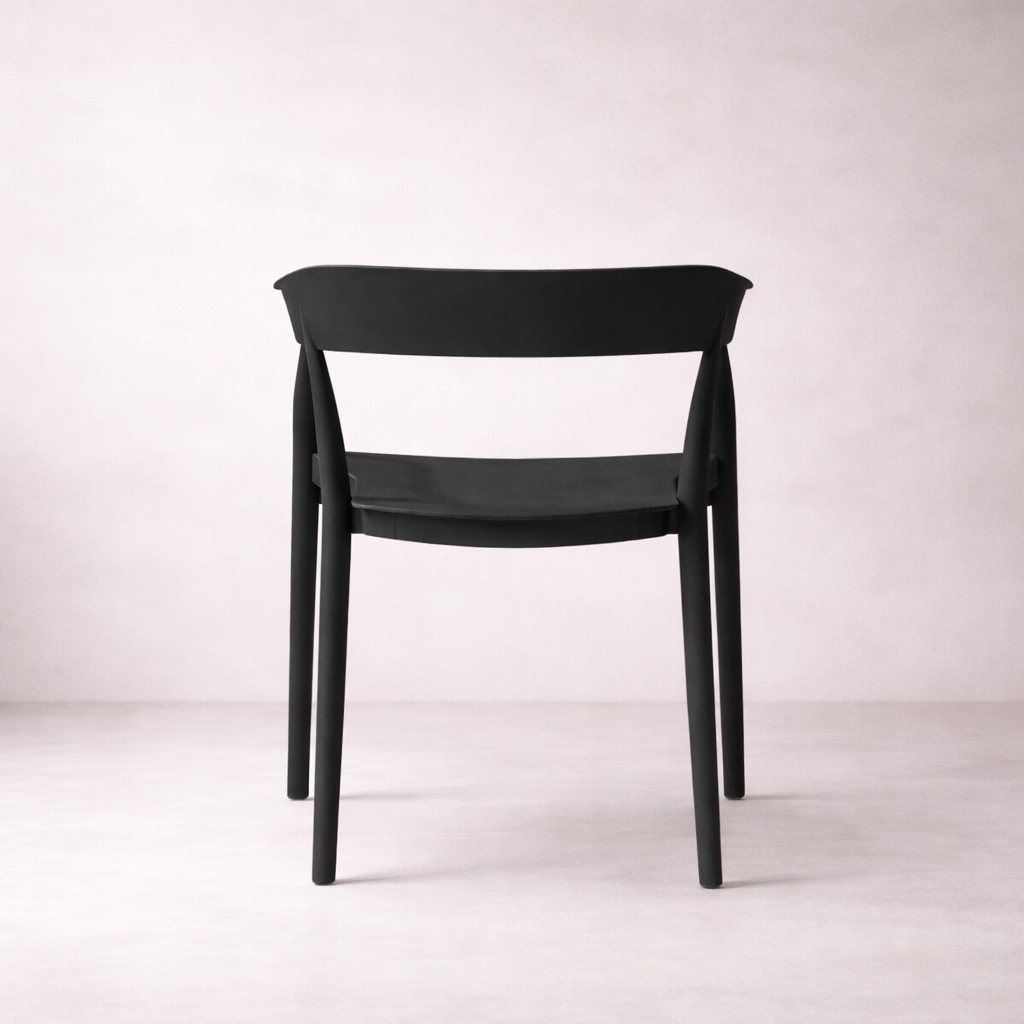 Ridge Stackable Dining Armchair, Black
