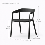 Ridge Stackable Dining Armchair, Black