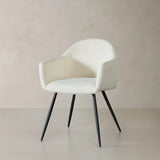 ROMA Fauteuil en tissu boucle, crème