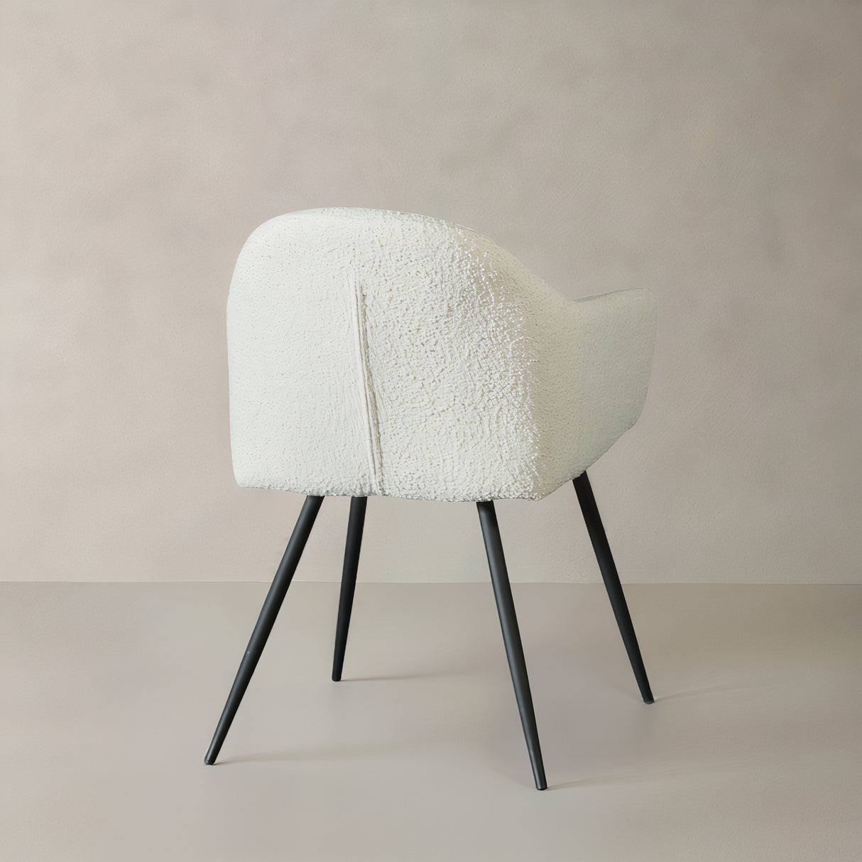 ROMA Fauteuil en tissu boucle, crème
