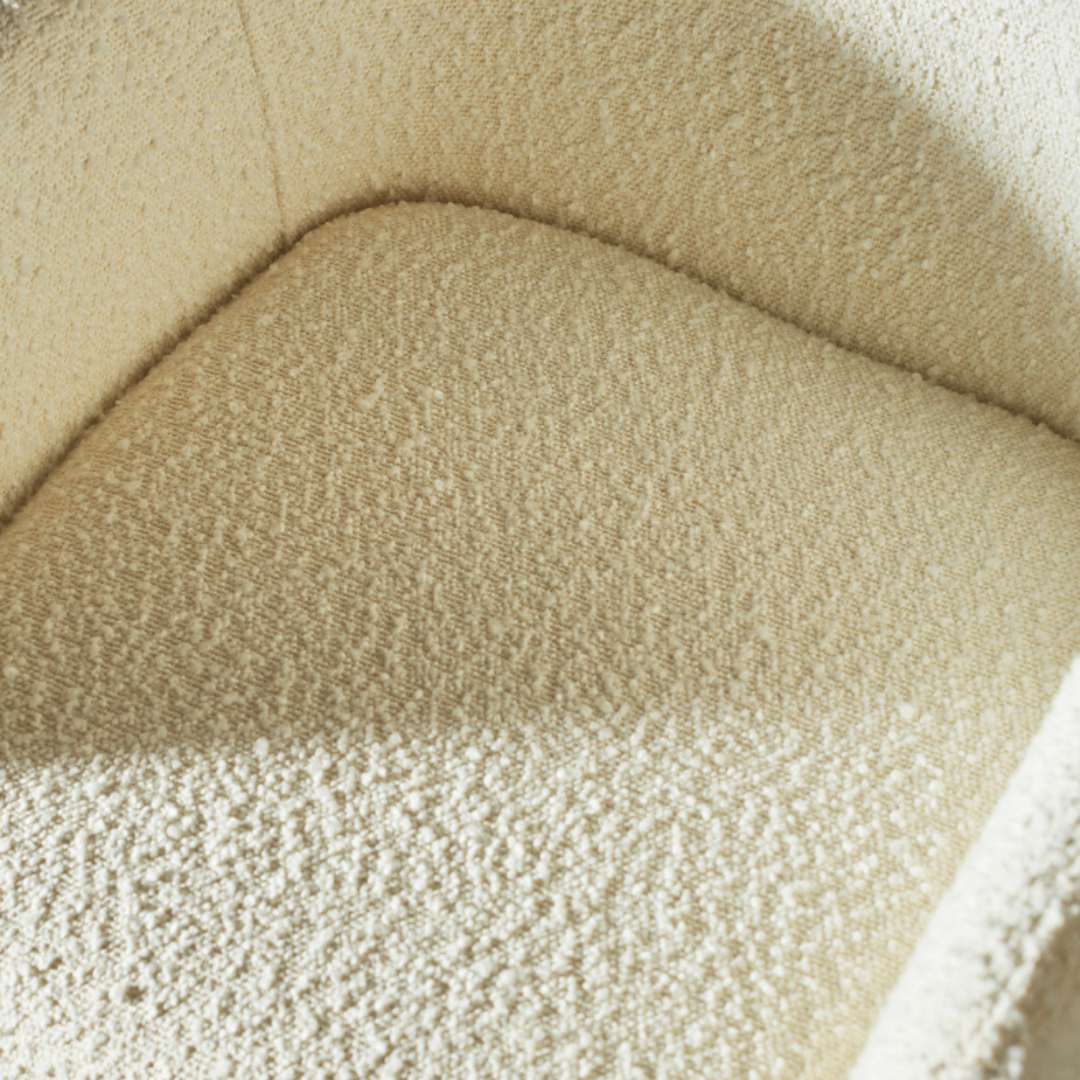 ROMA Fauteuil en tissu boucle, crème
