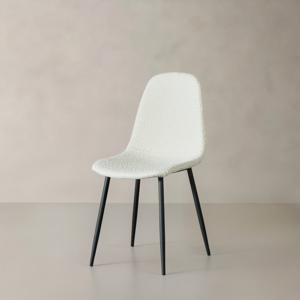 ROMA Boucle Fabric Chair, Cream
