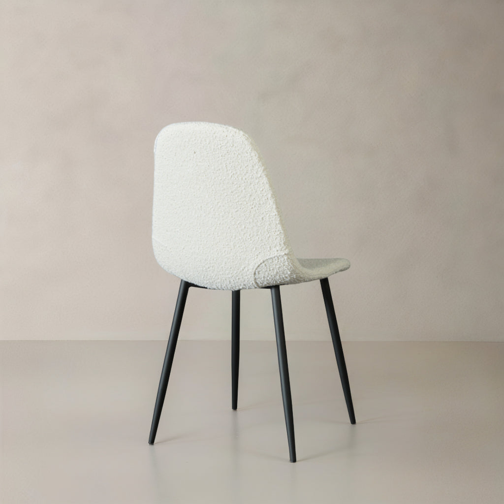 ROMA Boucle Fabric Chair, Cream