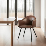 ROMA Fauteuil en cuir, marron