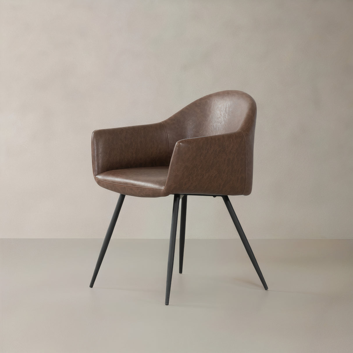 ROMA Fauteuil en cuir, marron