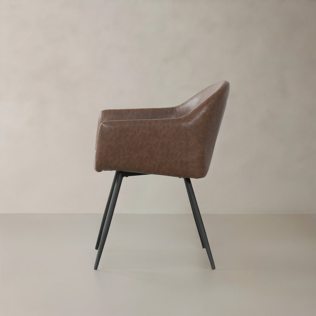 ROMA Fauteuil en cuir, marron