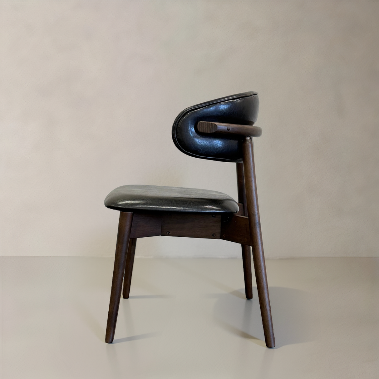 BLUSH Solid Wood Dining Chair, Black