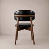 Chaise de salle à manger en bois massif Blush - Noyer et noir