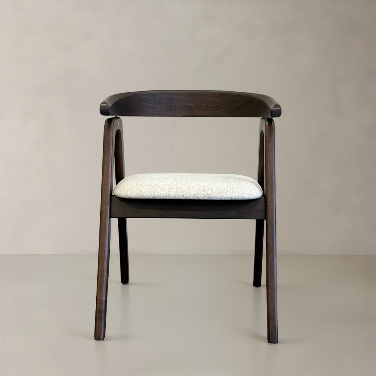 ELLIPSE Solid Wood Dining Chair, Cream