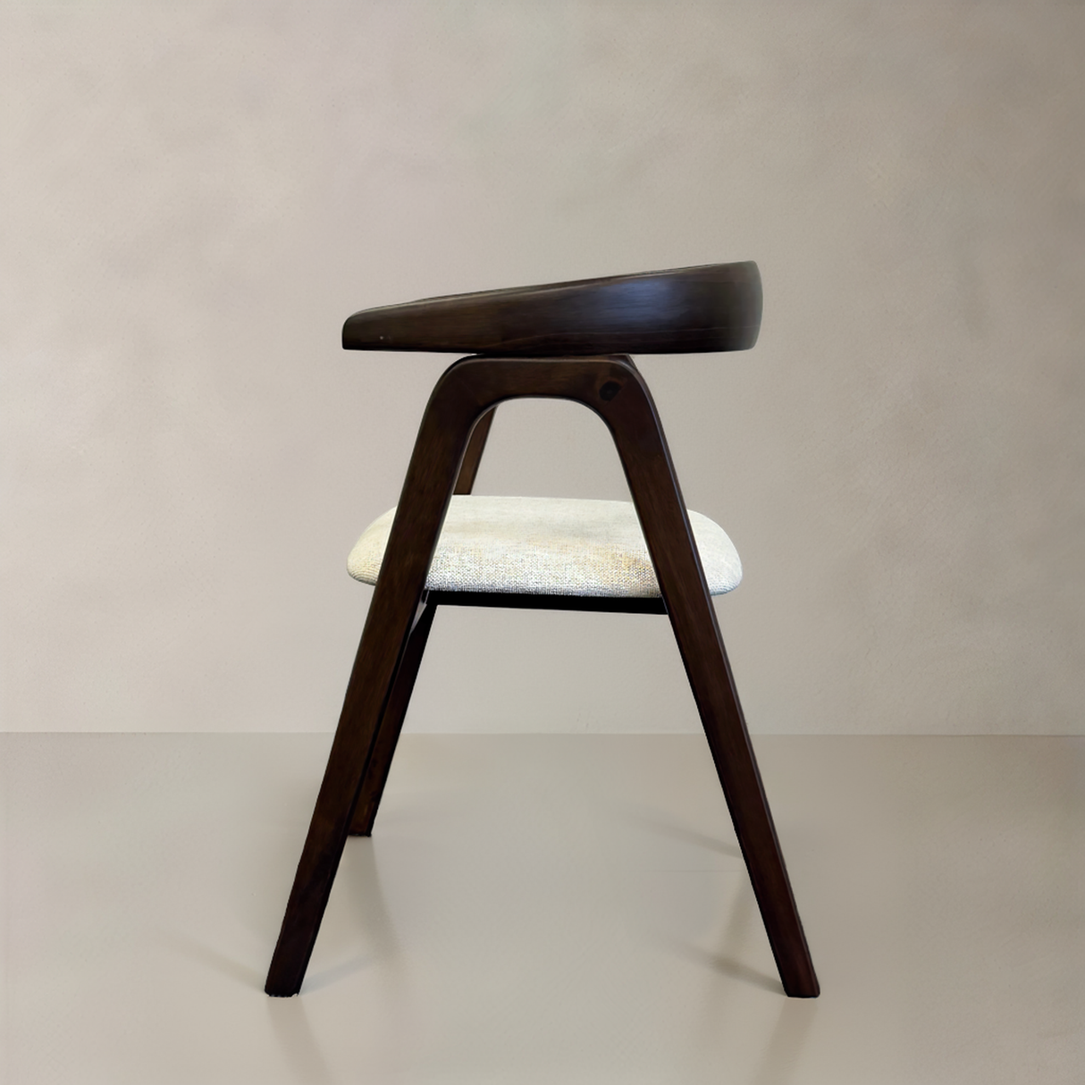 ELLIPSE Solid Wood Dining Chair, Cream