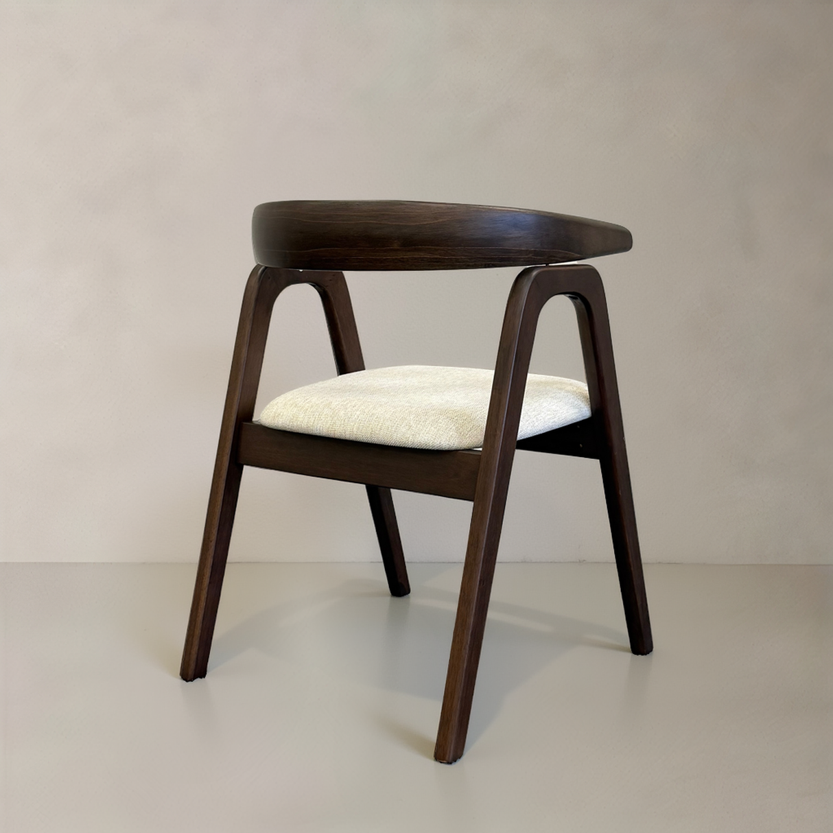 ELLIPSE Solid Wood Dining Chair, Cream