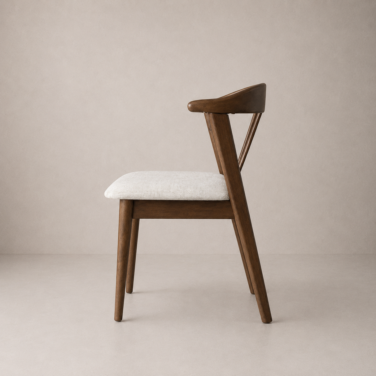 Eliza Solid Wood Dining Chair - Walnut and Heathered Ivory