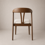 Eliza Solid Wood Dining Chair - Walnut and Heathered Ivory