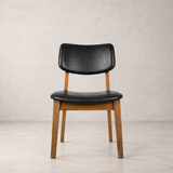 Clara Solid Wood Dining Chair - Smoked Oak and Black