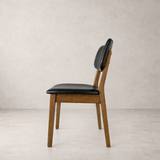 Clara Solid Wood Dining Chair - Smoked Oak and Black