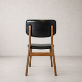 Clara Solid Wood Dining Chair - Smoked Oak and Black