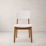 Clara Solid Wood Dining Chair - Smoked Oak and Heathered Ivory
