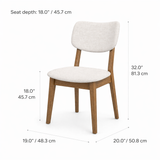 Clara Solid Wood Dining Chair - Smoked Oak and Heathered Ivory