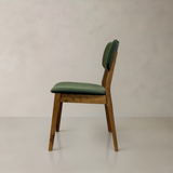 CLARA Solid Wood Dining Chair, Green