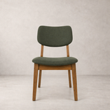Chaise de salle à manger en bois massif Clara - Chêne fumé et vert mousse