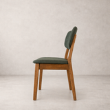 Chaise de salle à manger en bois massif Clara - Chêne fumé et vert mousse