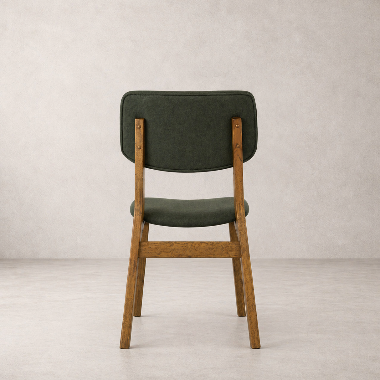 Chaise de salle à manger en bois massif Clara - Chêne fumé et vert mousse