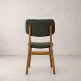 Chaise de salle à manger en bois massif Clara - Chêne fumé et vert mousse