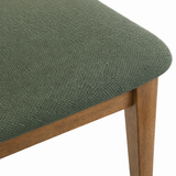 Chaise de salle à manger en bois massif Clara - Chêne fumé et vert mousse