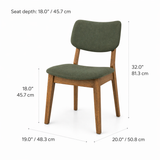 Chaise de salle à manger en bois massif Clara - Chêne fumé et vert mousse