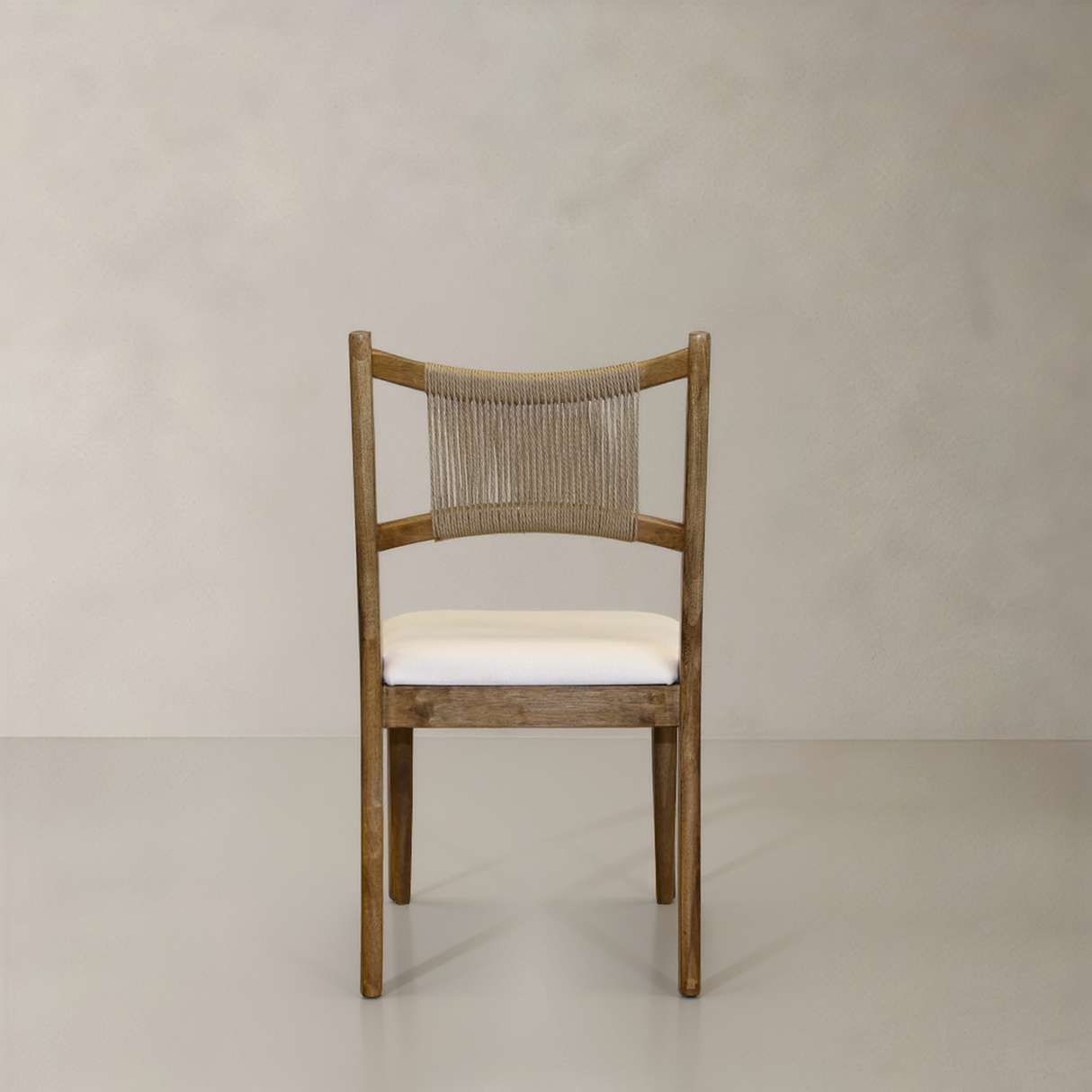 APRIL Solid Wood Dining Chair, Cream