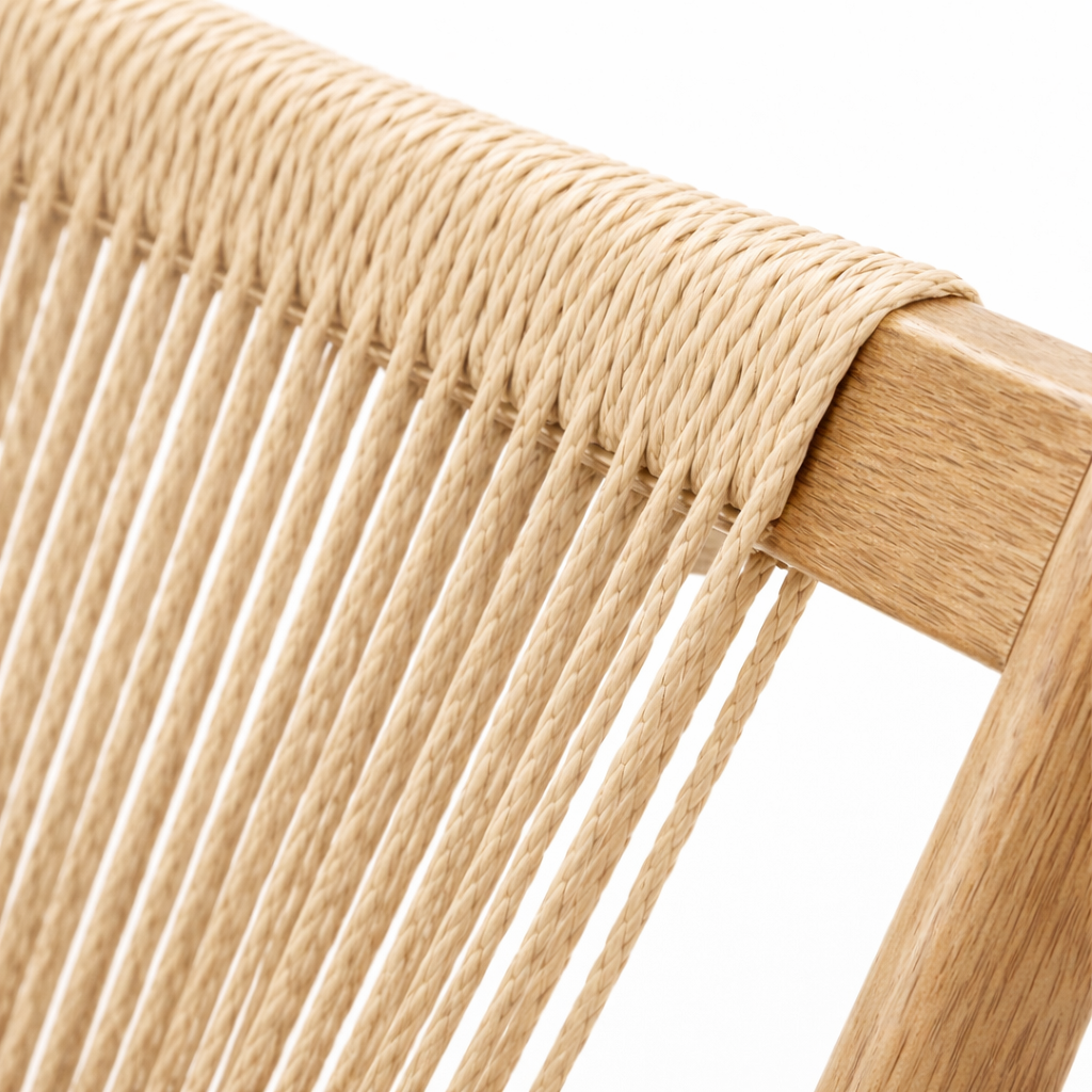 APRIL Chaise de salle à manger en bois massif, crème