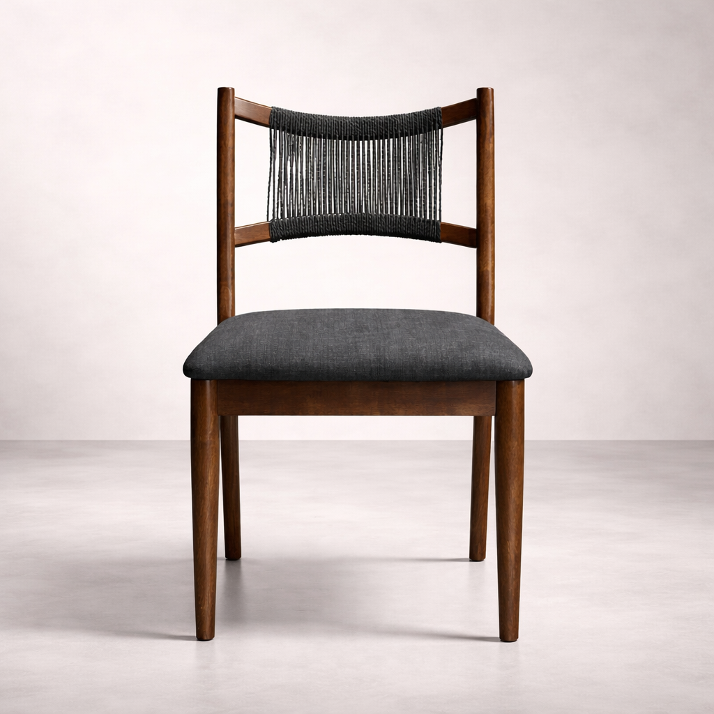 APRIL Chaise de salle à manger en bois massif, noir