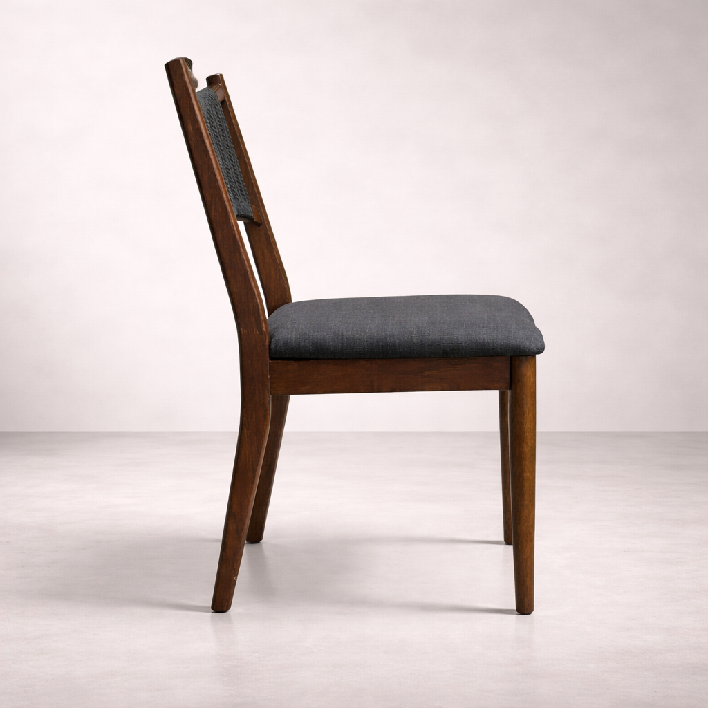 APRIL Chaise de salle à manger en bois massif, noir