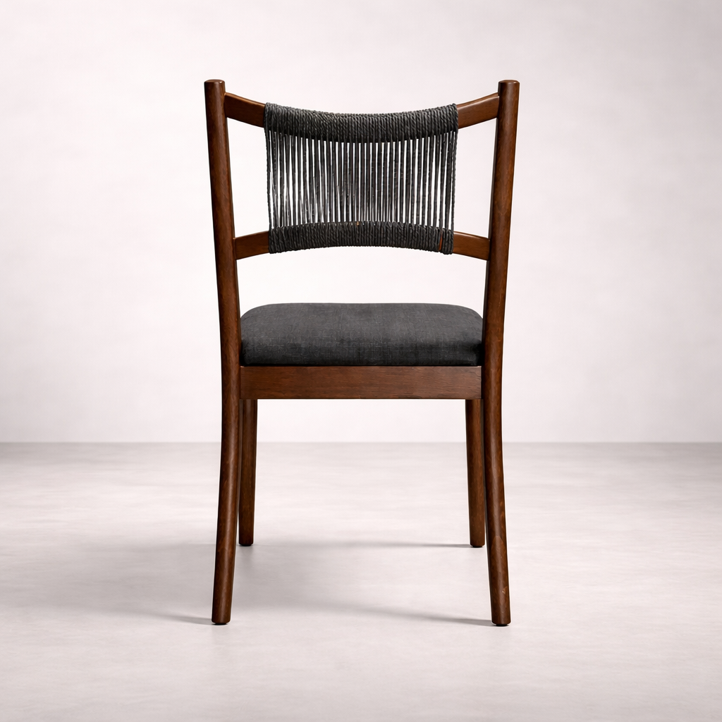 APRIL Chaise de salle à manger en bois massif, noir