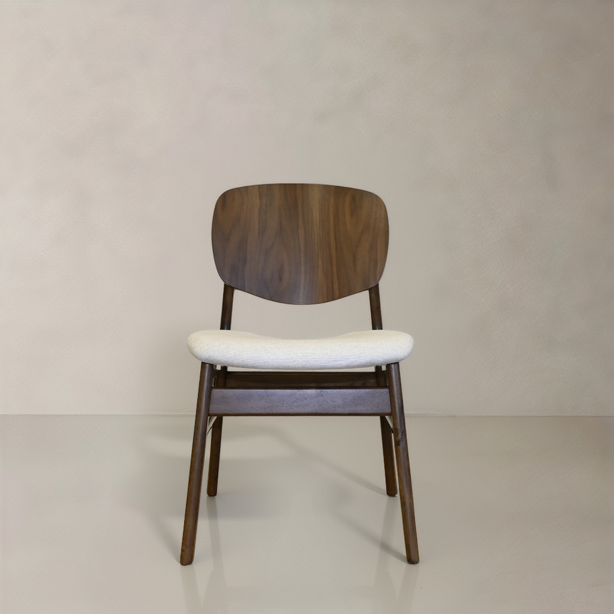HARPER Solid Wood Dining Chair, Cream