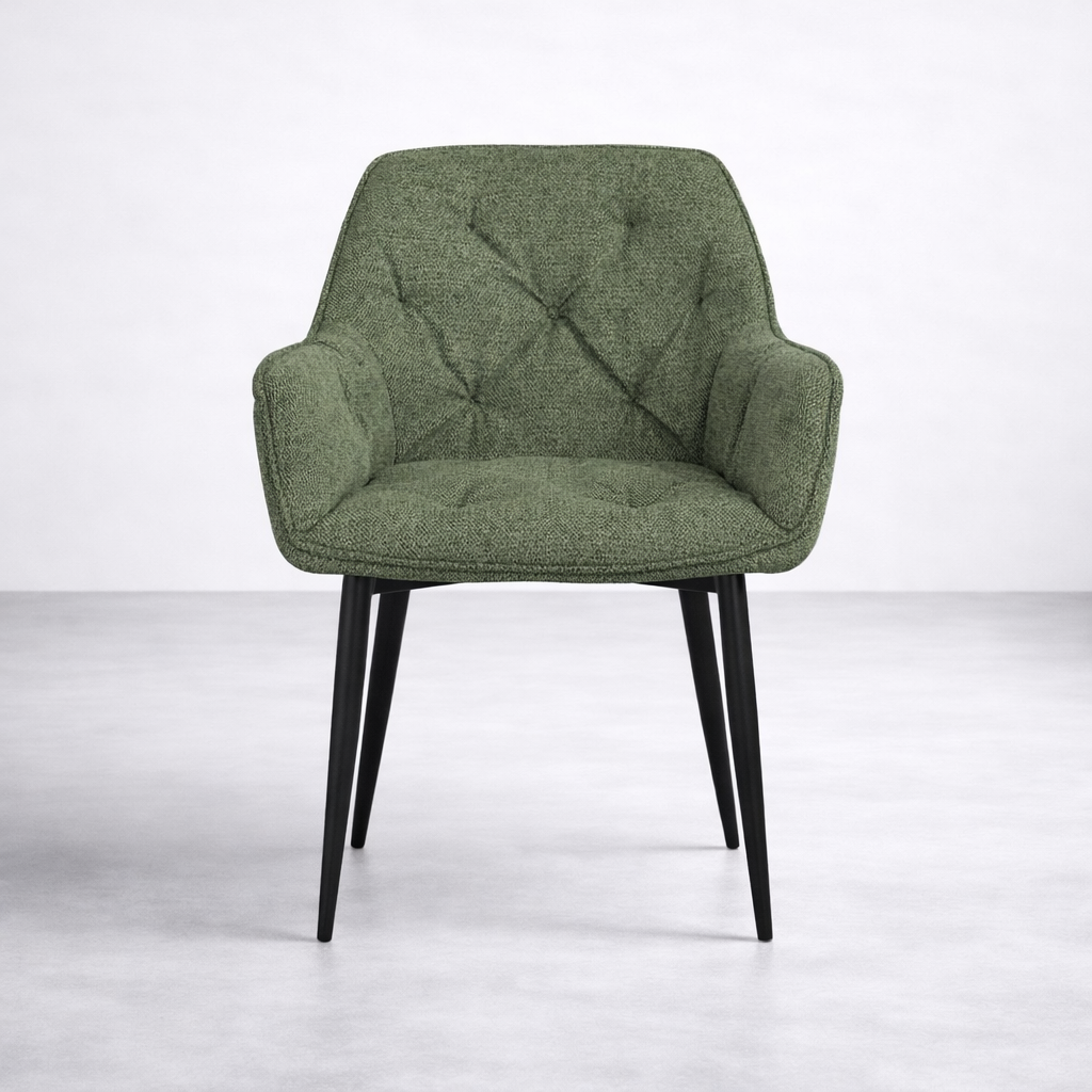 Alba Fabric Dining Chair - Green