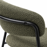 Chaise de salle à manger en tissu bouclé Geneva - Vert olive