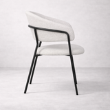 Geneva Bouclé Fabric Dining Chair - Ivory